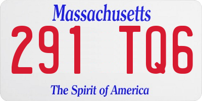 MA license plate 291TQ6