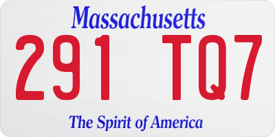 MA license plate 291TQ7
