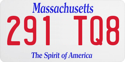 MA license plate 291TQ8