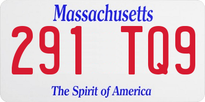 MA license plate 291TQ9