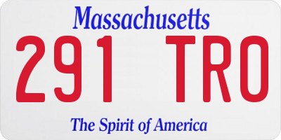 MA license plate 291TR0