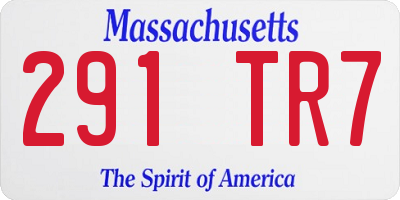 MA license plate 291TR7