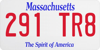 MA license plate 291TR8