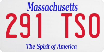 MA license plate 291TS0