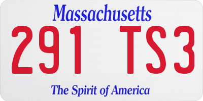 MA license plate 291TS3