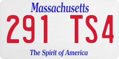 MA license plate 291TS4