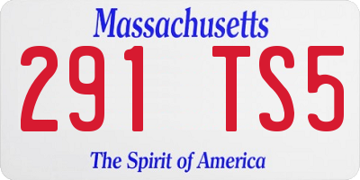 MA license plate 291TS5