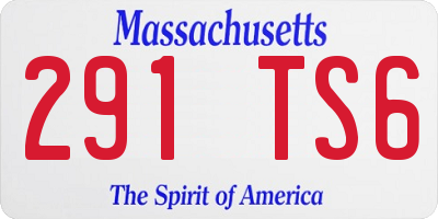 MA license plate 291TS6
