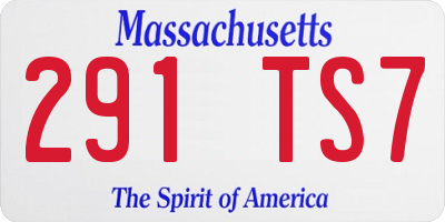 MA license plate 291TS7