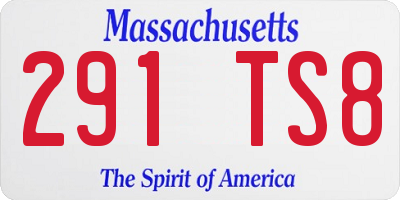 MA license plate 291TS8