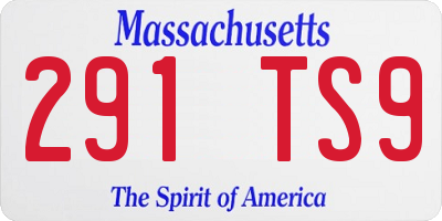 MA license plate 291TS9