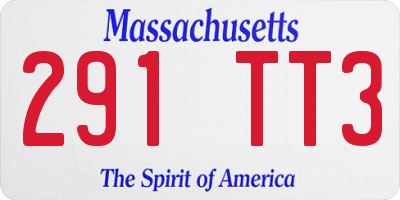 MA license plate 291TT3
