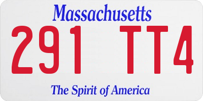 MA license plate 291TT4