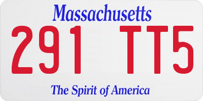 MA license plate 291TT5