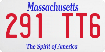 MA license plate 291TT6
