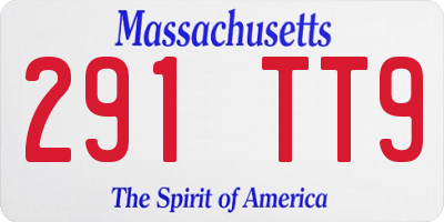 MA license plate 291TT9