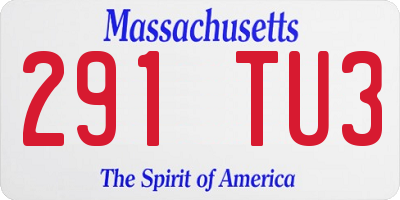 MA license plate 291TU3