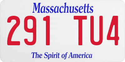 MA license plate 291TU4