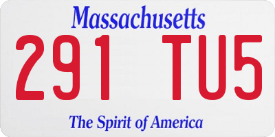 MA license plate 291TU5
