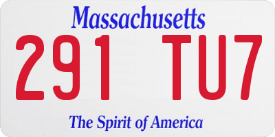 MA license plate 291TU7