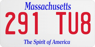 MA license plate 291TU8