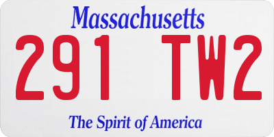 MA license plate 291TW2