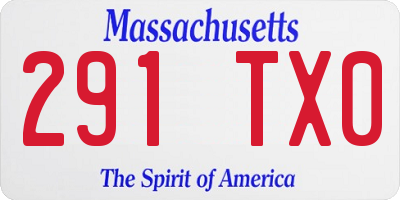 MA license plate 291TX0