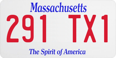 MA license plate 291TX1