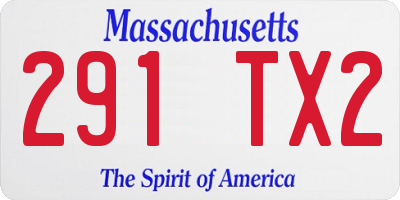 MA license plate 291TX2