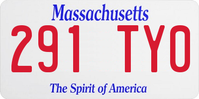 MA license plate 291TY0