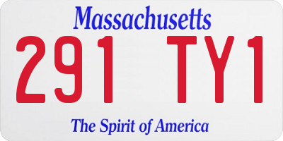 MA license plate 291TY1