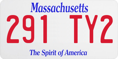 MA license plate 291TY2