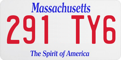 MA license plate 291TY6