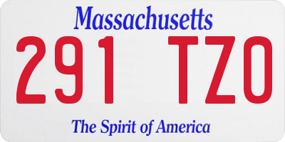 MA license plate 291TZ0