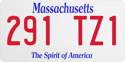 MA license plate 291TZ1