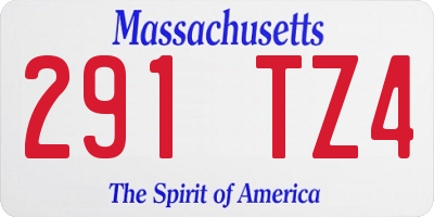 MA license plate 291TZ4