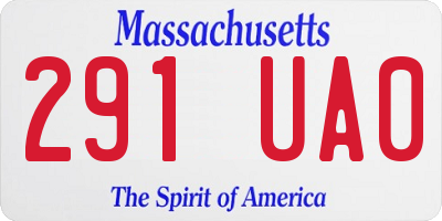 MA license plate 291UA0