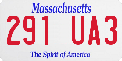 MA license plate 291UA3