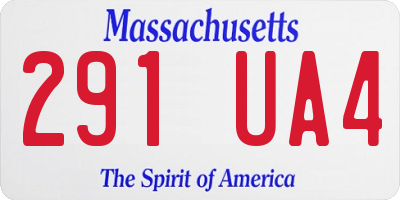 MA license plate 291UA4