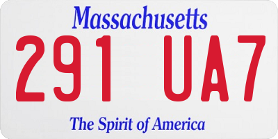 MA license plate 291UA7