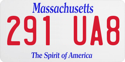 MA license plate 291UA8