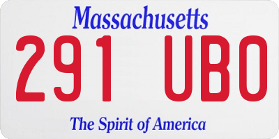 MA license plate 291UB0