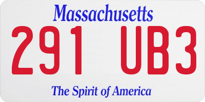 MA license plate 291UB3