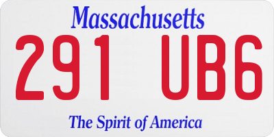 MA license plate 291UB6