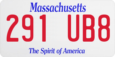 MA license plate 291UB8