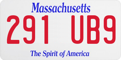 MA license plate 291UB9