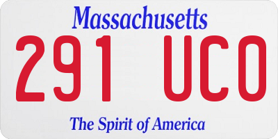 MA license plate 291UC0