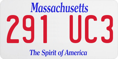MA license plate 291UC3