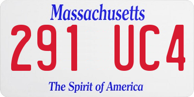 MA license plate 291UC4