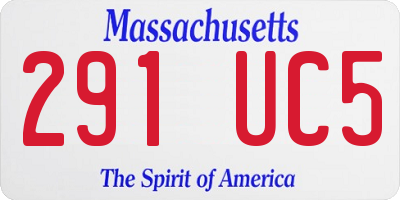 MA license plate 291UC5